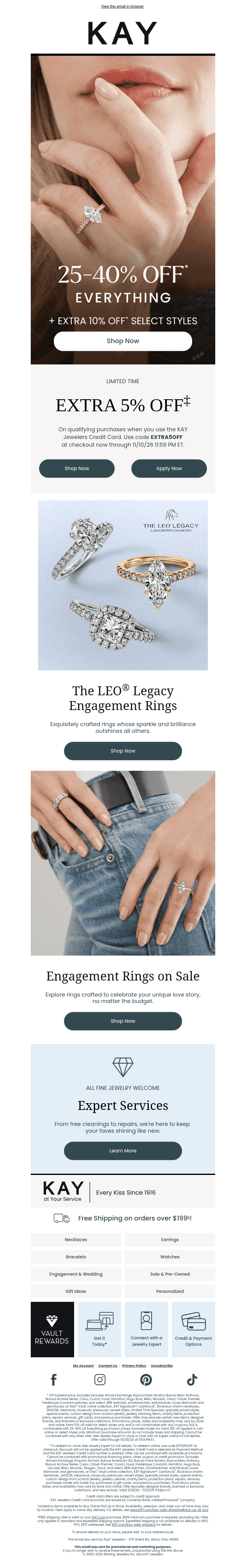 Kay Jewelers email from Mon, Oct 26, 2026
