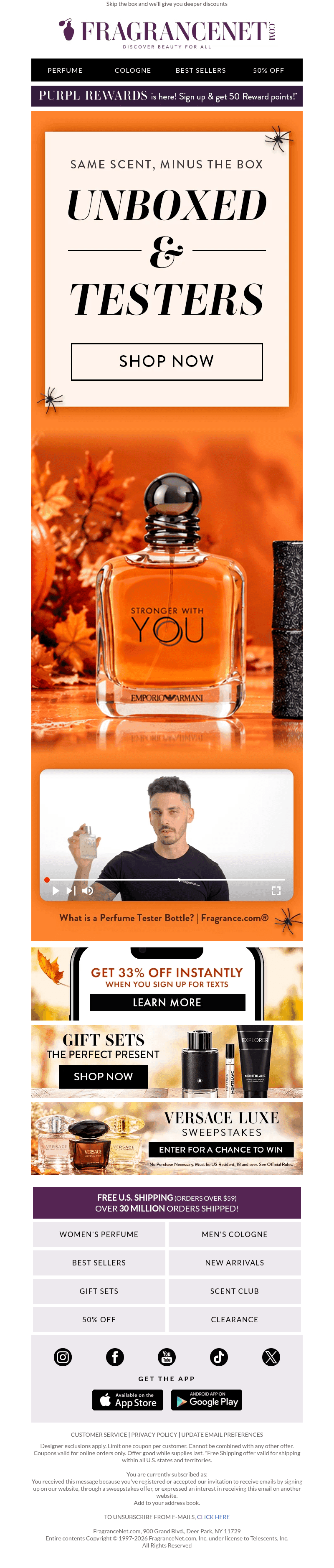 FragranceNet email from Mon, Oct 26, 2026