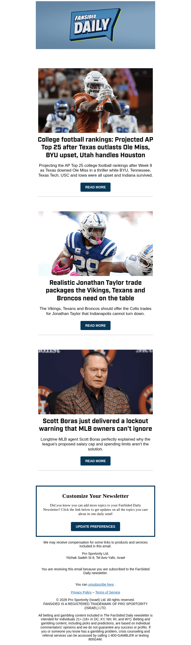 FanSided email from Mon, Oct 26, 2026