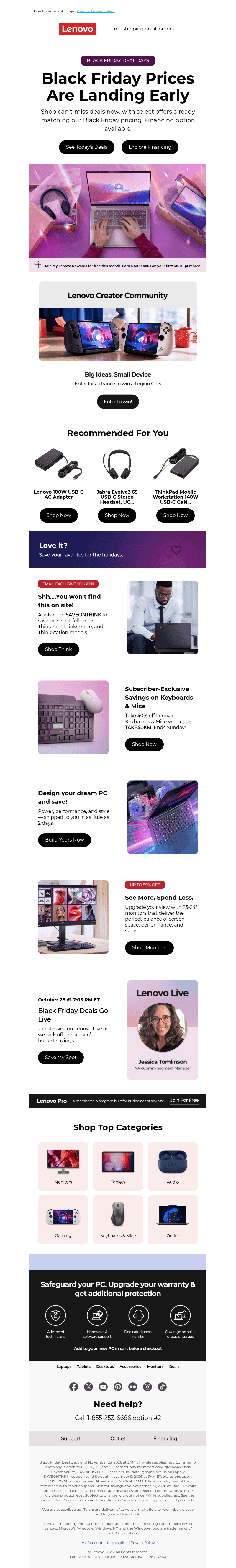Lenovo email from Mon, Oct 26, 2026