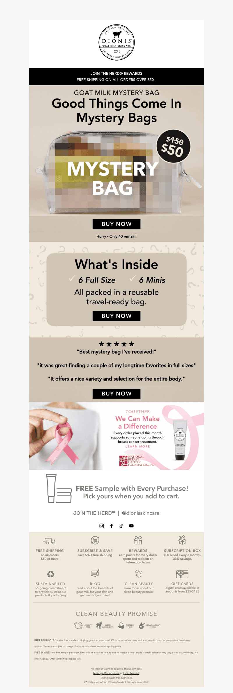 Dionis Goat Milk Skincare email from Mon, Oct 26, 2026