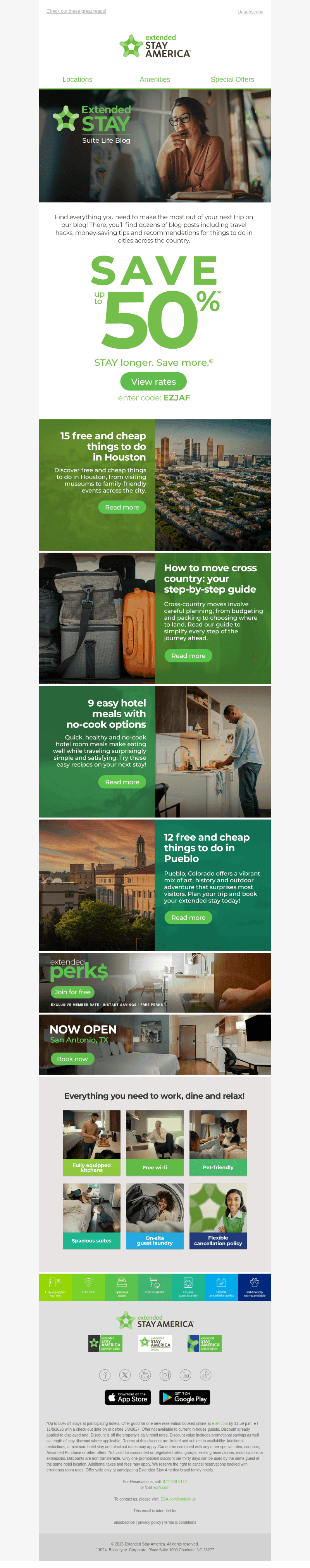 Extended Stay America email from Mon, Oct 26, 2026