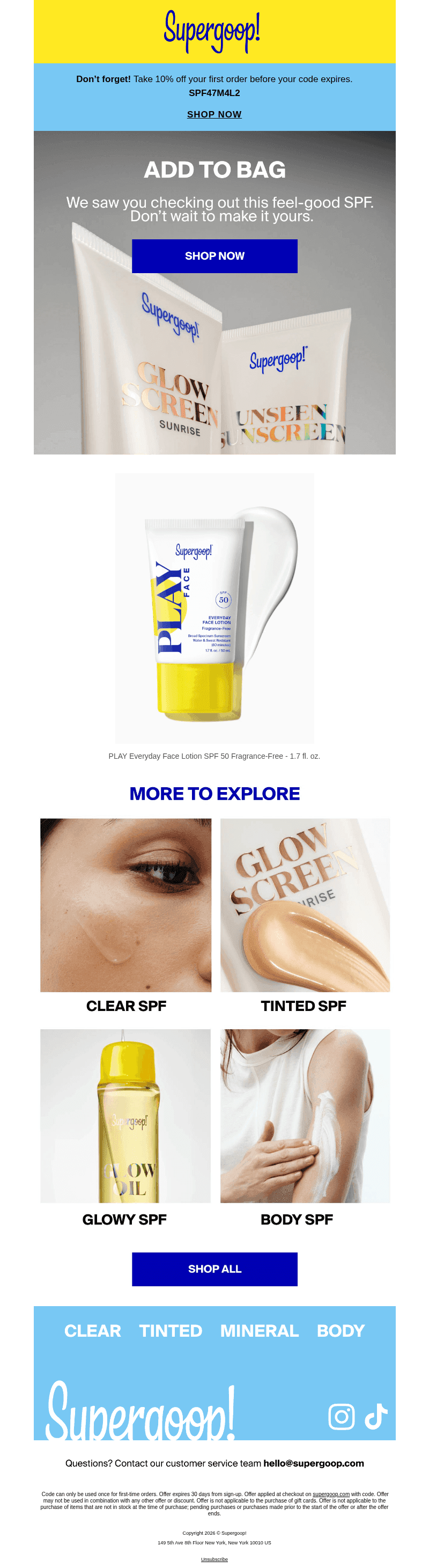 Supergoop! email from Mon, Oct 26, 2026