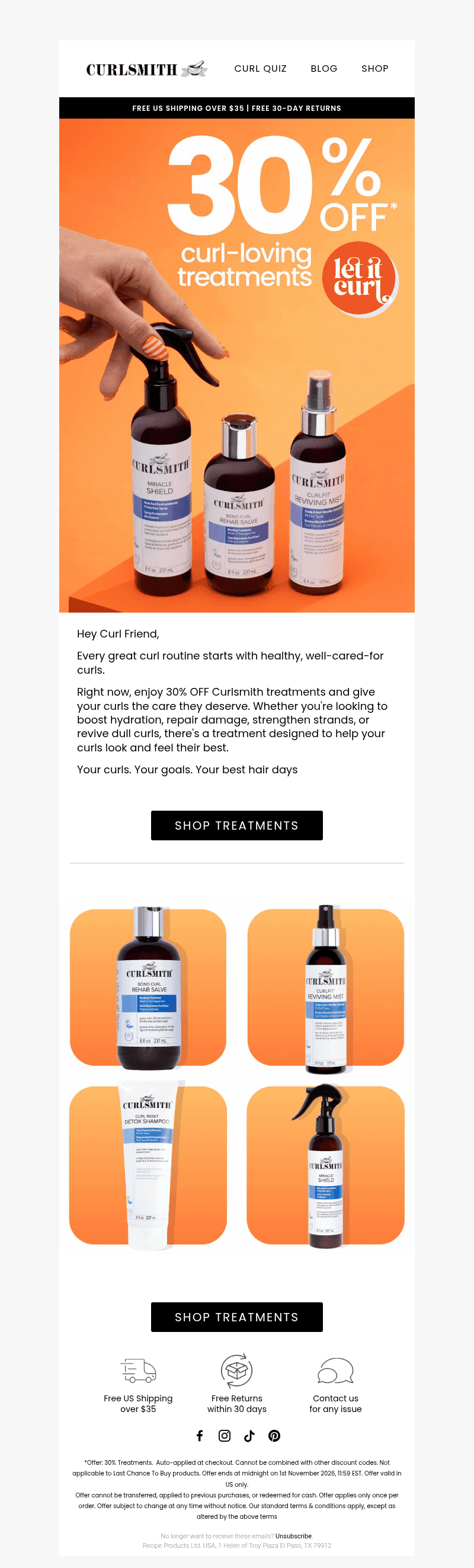Curlsmith USA email from Mon, Oct 26, 2026