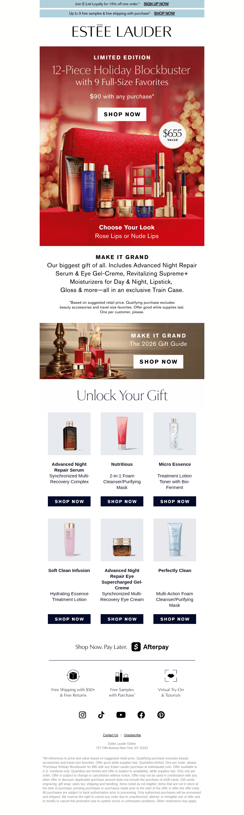 Estee Lauder email from Mon, Oct 26, 2026