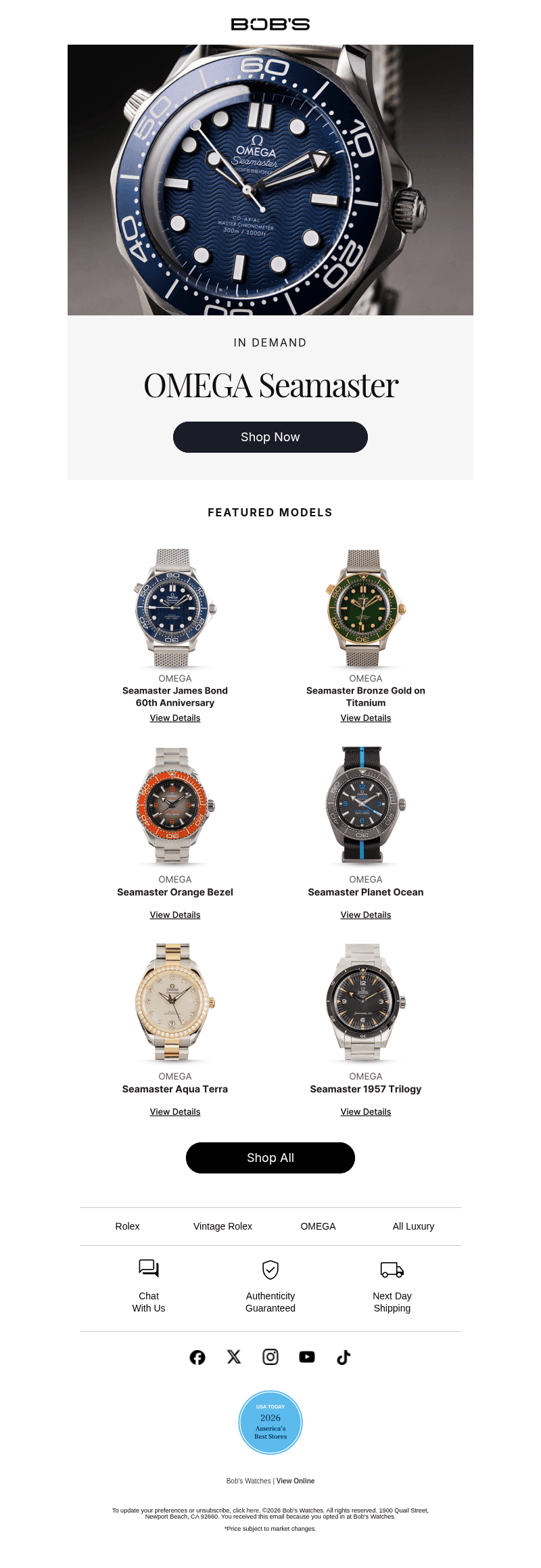 Bob's Watches email from Mon, Oct 26, 2026