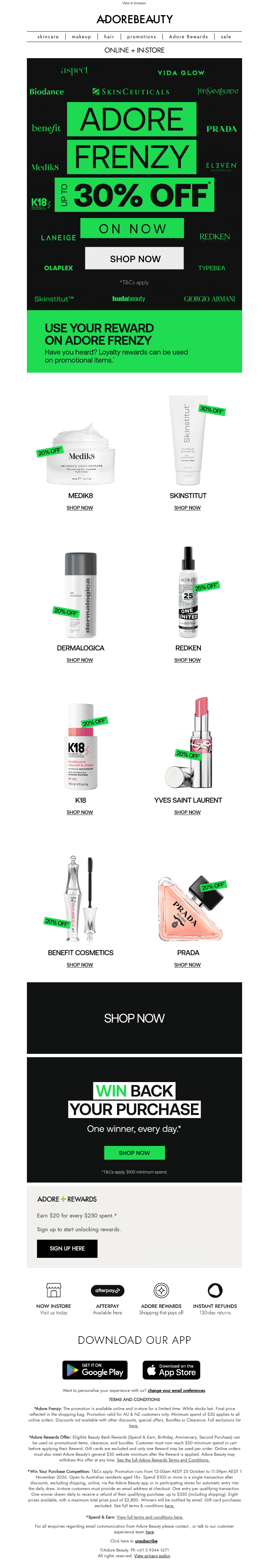 Adore Beauty email from Mon, Oct 26, 2026
