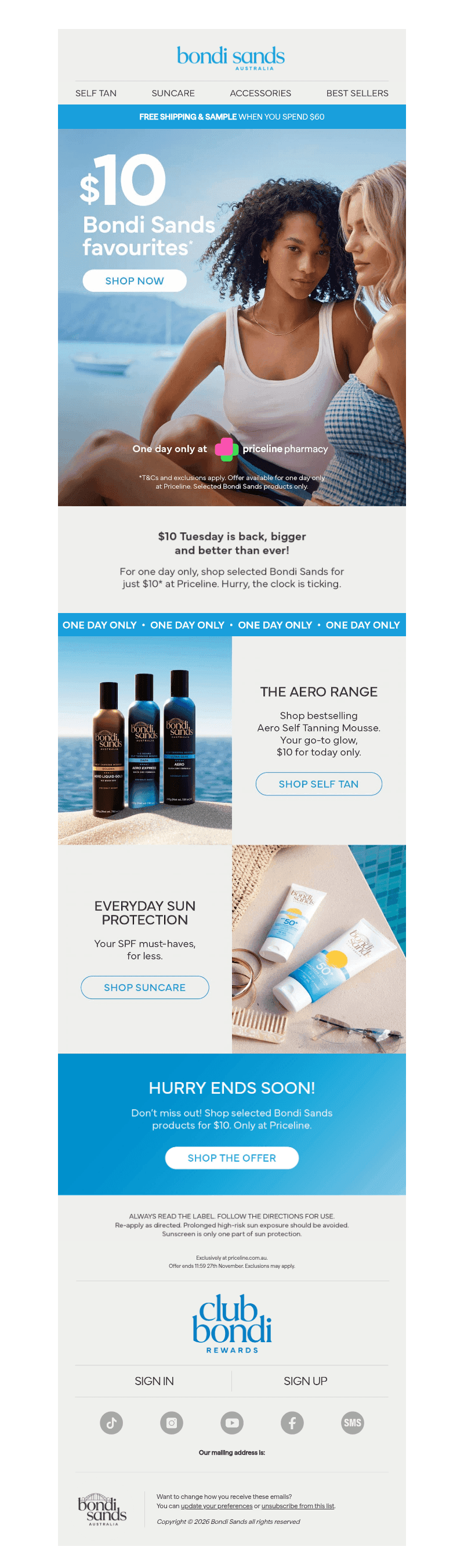 Bondi Sands email from Mon, Oct 26, 2026
