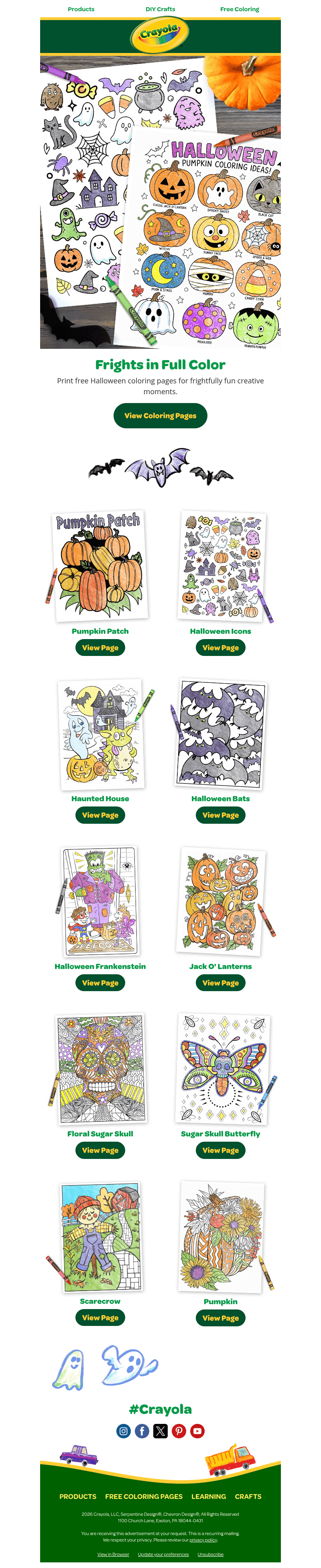 Crayola email from Mon, Oct 26, 2026