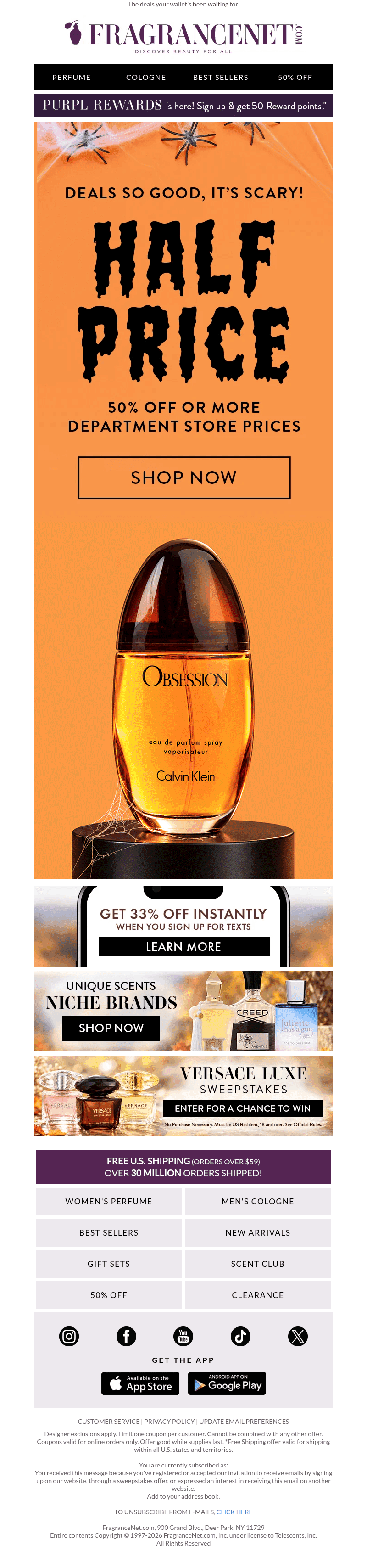 FragranceNet email from Mon, Oct 26, 2026