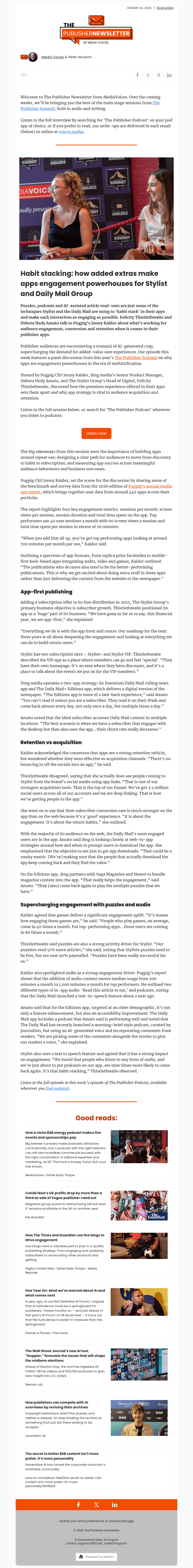 beehiiv email from Tue, Oct 27, 2026