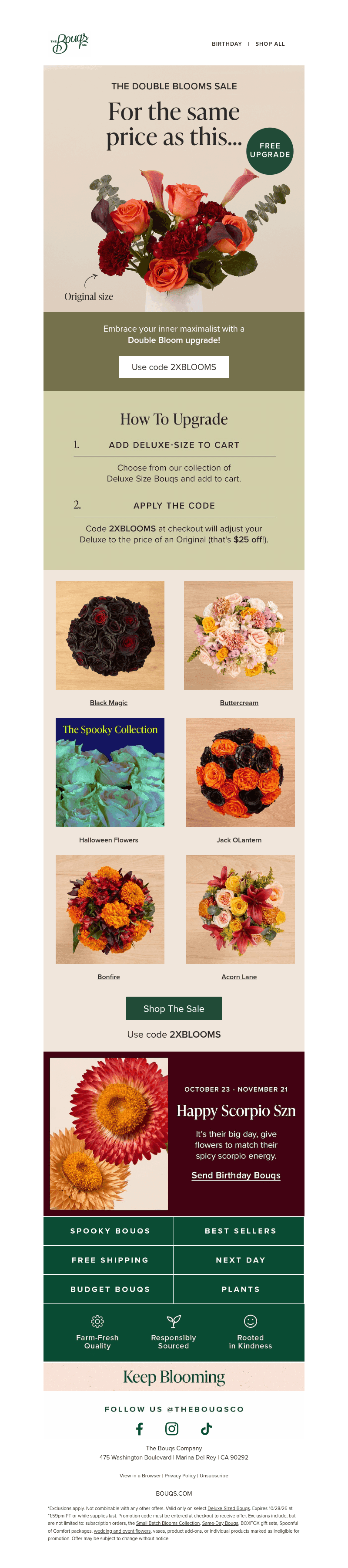The Bouqs Co. email from Tue, Oct 27, 2026