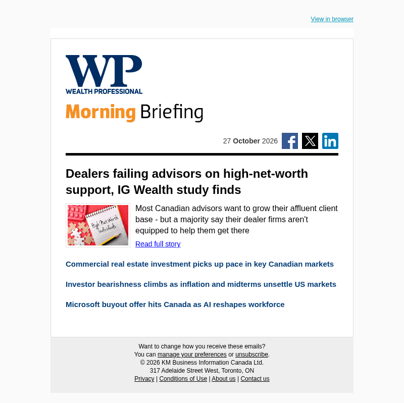 Wealth Professional email from Tue, Oct 27, 2026