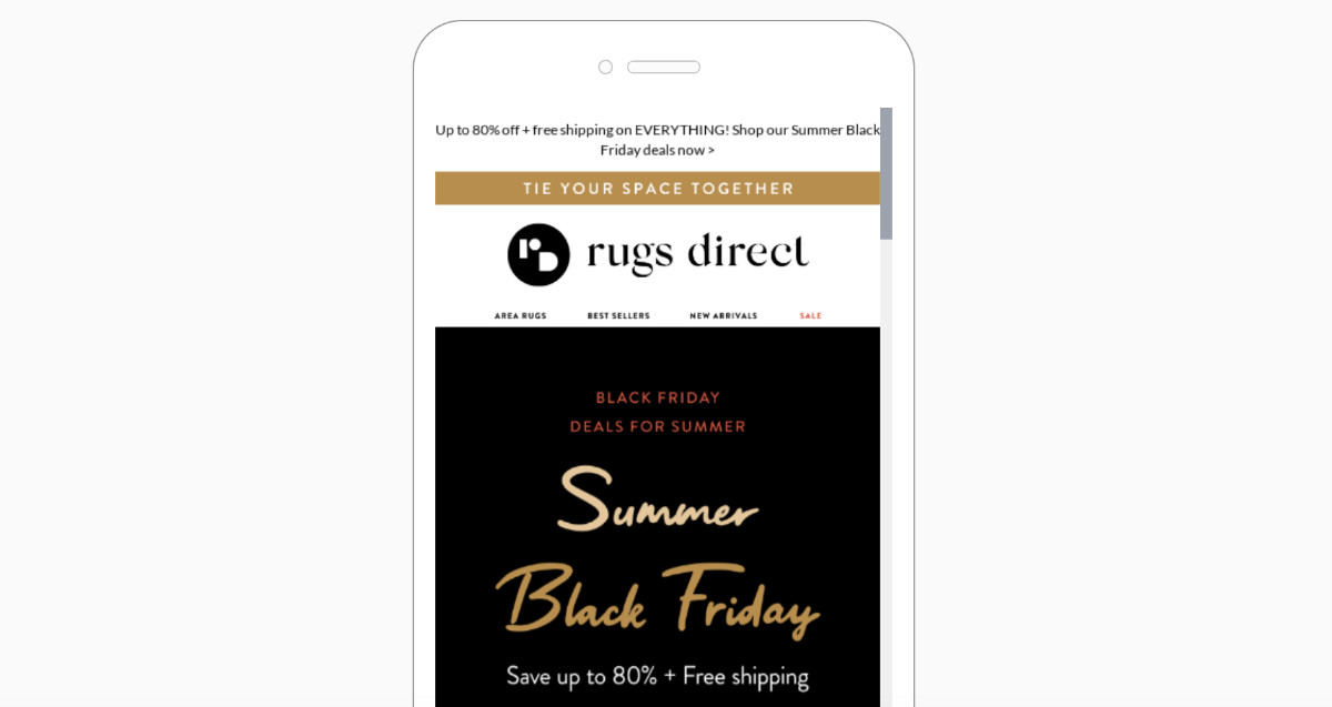 Black Friday Email Examples - Rugs Direct